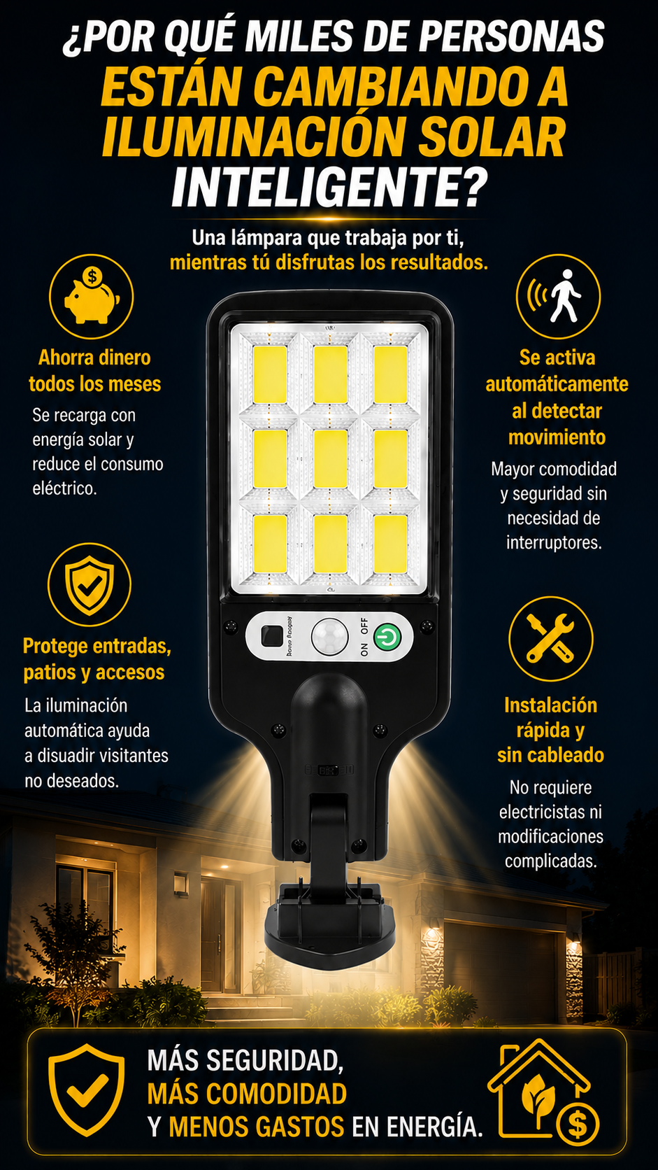 Lampara Solar Con Sensor LumiGuard